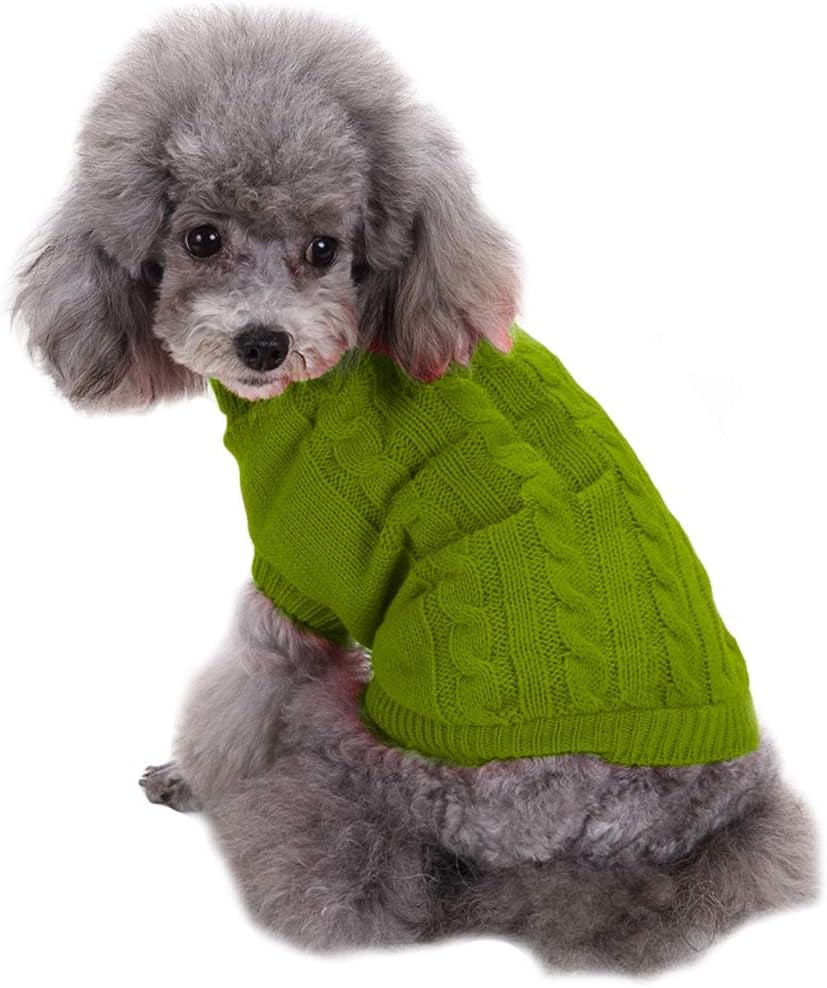 Knitted Small Dog Sweater, Turtleneck Pullover Warm Winter Puppy Clothes
