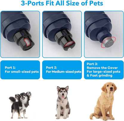 2-Speed Dog Nail Grinder with LED Light - Professional Quiet Electric Trimmer for All Breeds (Blue)
