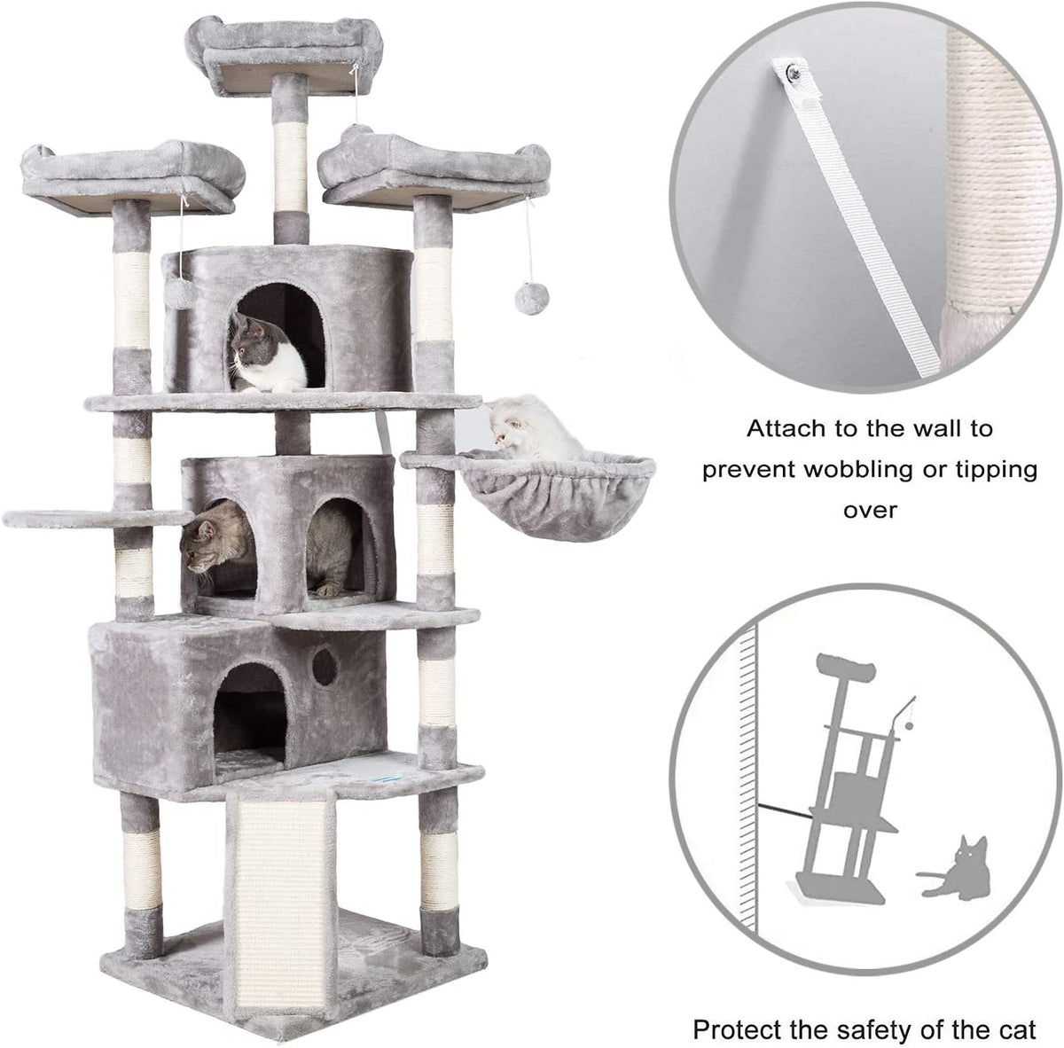 Cat Tree Tower with Multi-Level Large Condo, Platform, MPJ032W
