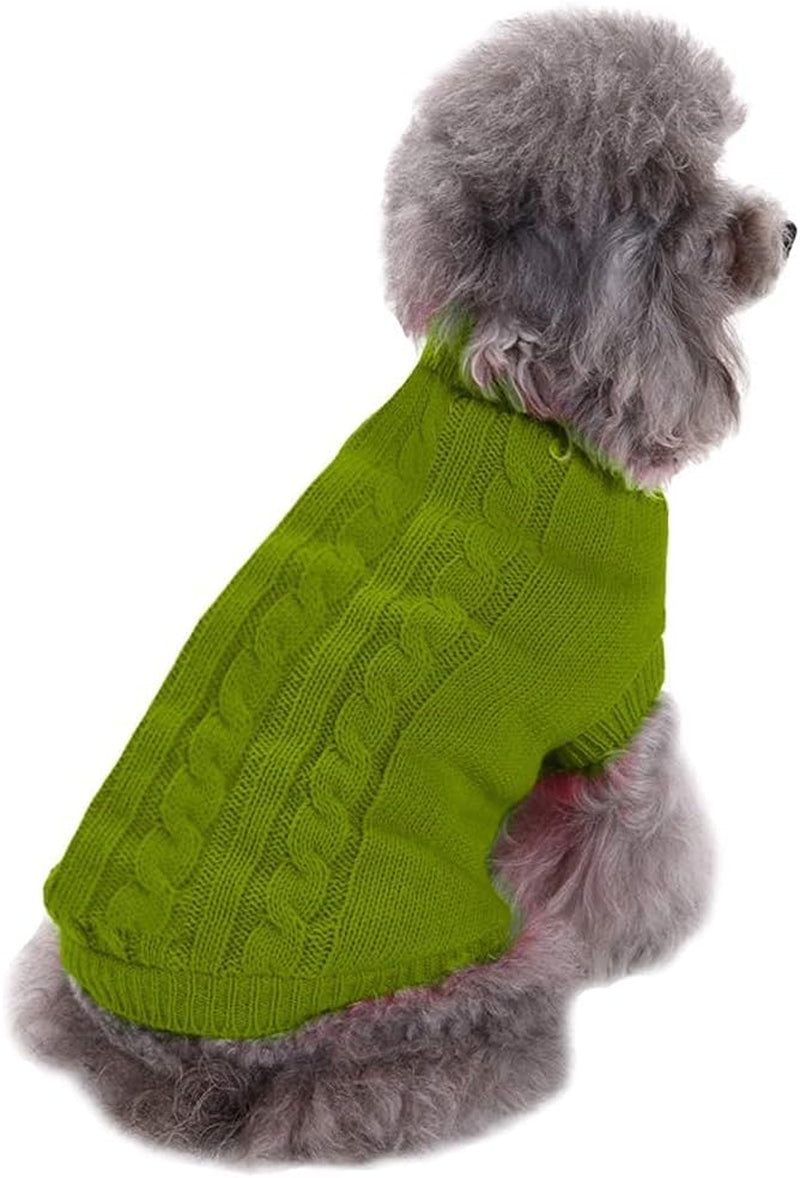 Knitted Small Dog Sweater, Turtleneck Pullover Warm Winter Puppy Clothes
