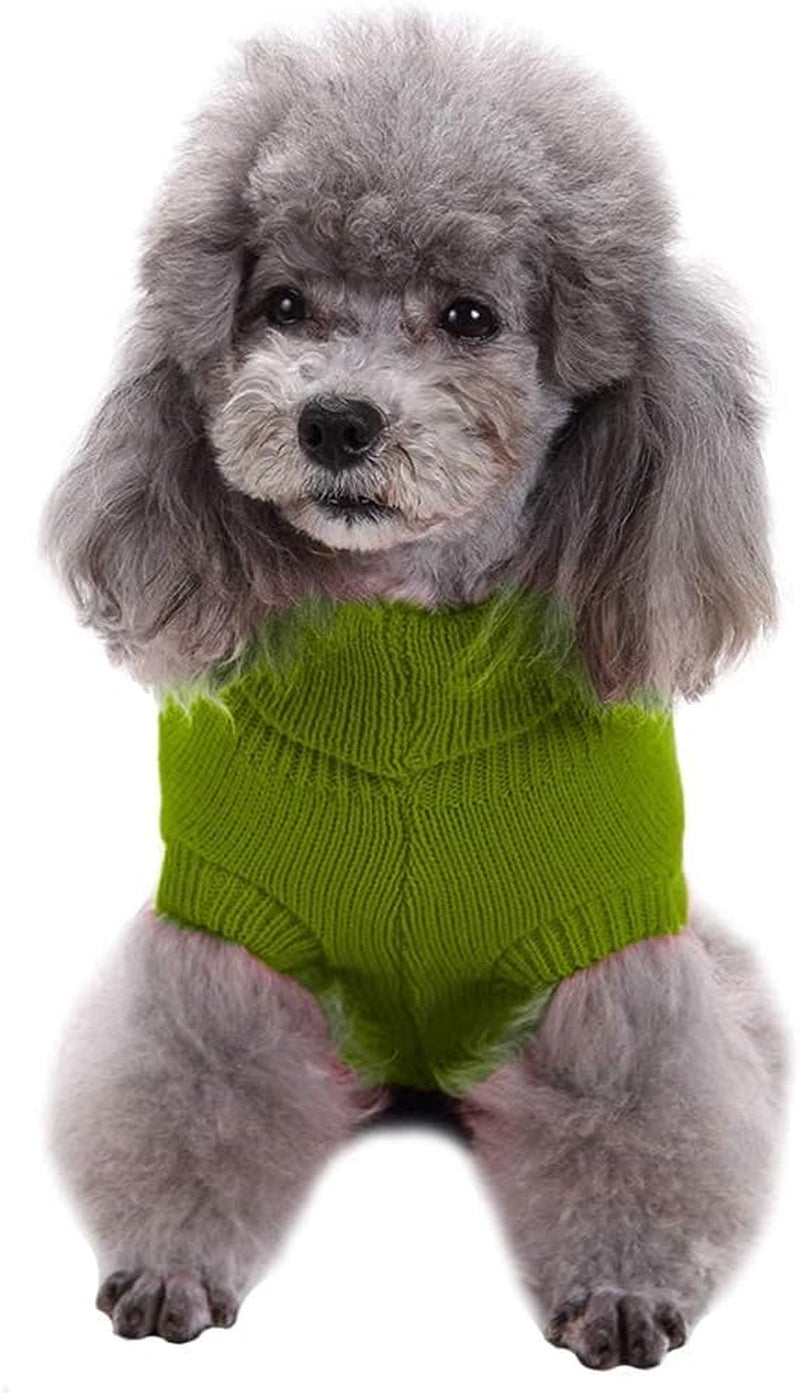 Knitted Small Dog Sweater, Turtleneck Pullover Warm Winter Puppy Clothes